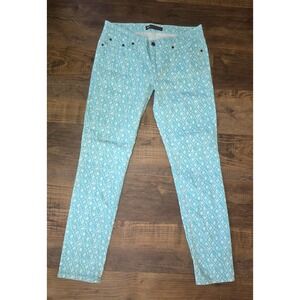 Levi's 524 Stretch Denim Skinny Jeans: turquoise with white pattern 30/32